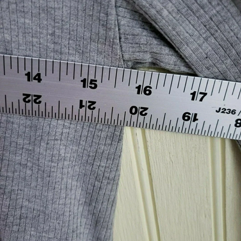Justice Shirt Girls XL Gray Ribbed Mock Neck Long Sleeve Cropped Ruffle Hem